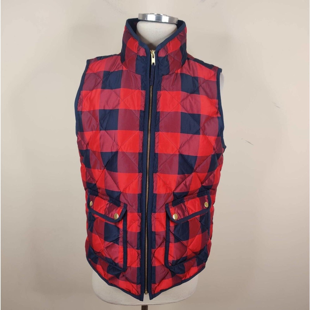 J. Crew Red and Blue Plaid Vest
